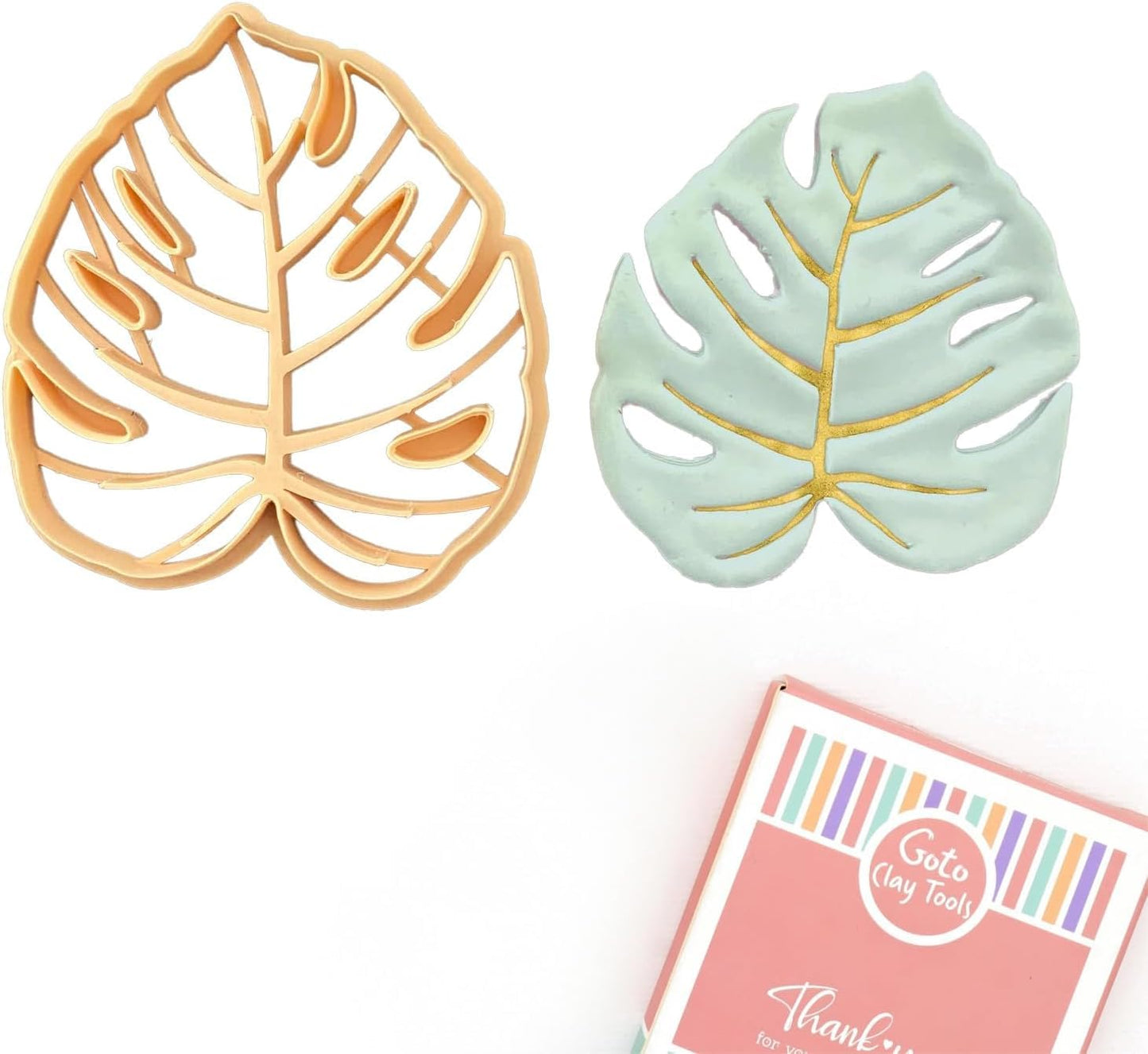 GOTO CLAY TOOLS Trinket Cutter Set for Polymer Clay Display & Jewelry Styling – Monstera, Shell & Flower Shapes | MOSHEFL-TRI
