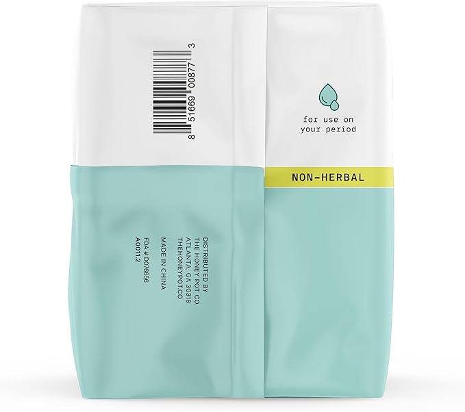 The Honey Pot Company - Sanitary Pads for Women - Non-Herbal Super w/Wings - Organic - Cotton Cover & Ultra-Absorbent Pulp Core - Feminine Care - FSA & HSA Eligible - 16 ct