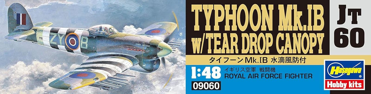 Hasegawa 1:48 Scale Typhoon MK.IB Tear Drop Canopy Model Kit