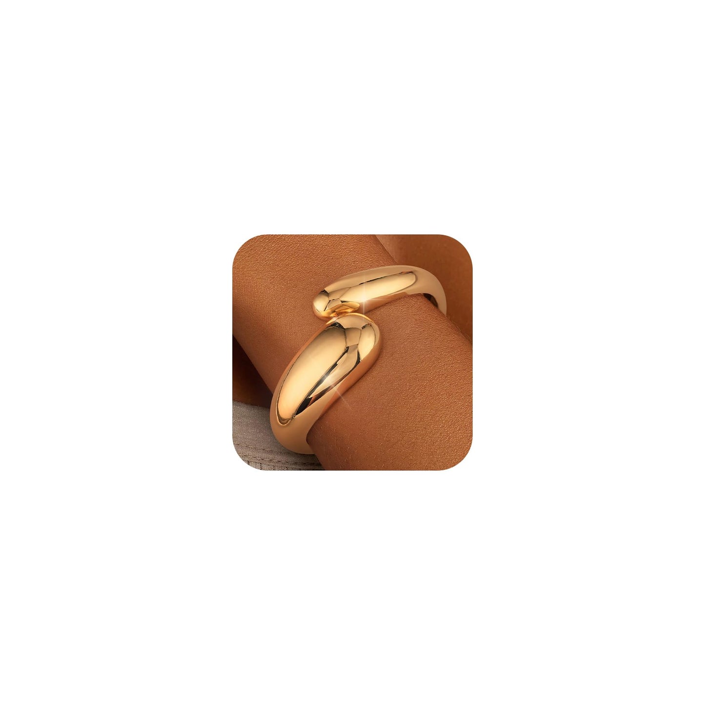 TOBENY Gold Bangle Bracelets for Women Trendy Waterdrop Adjustable Twist Cuff Bracelet Thick Chunky Gold Bracelet Jewelry Gifts