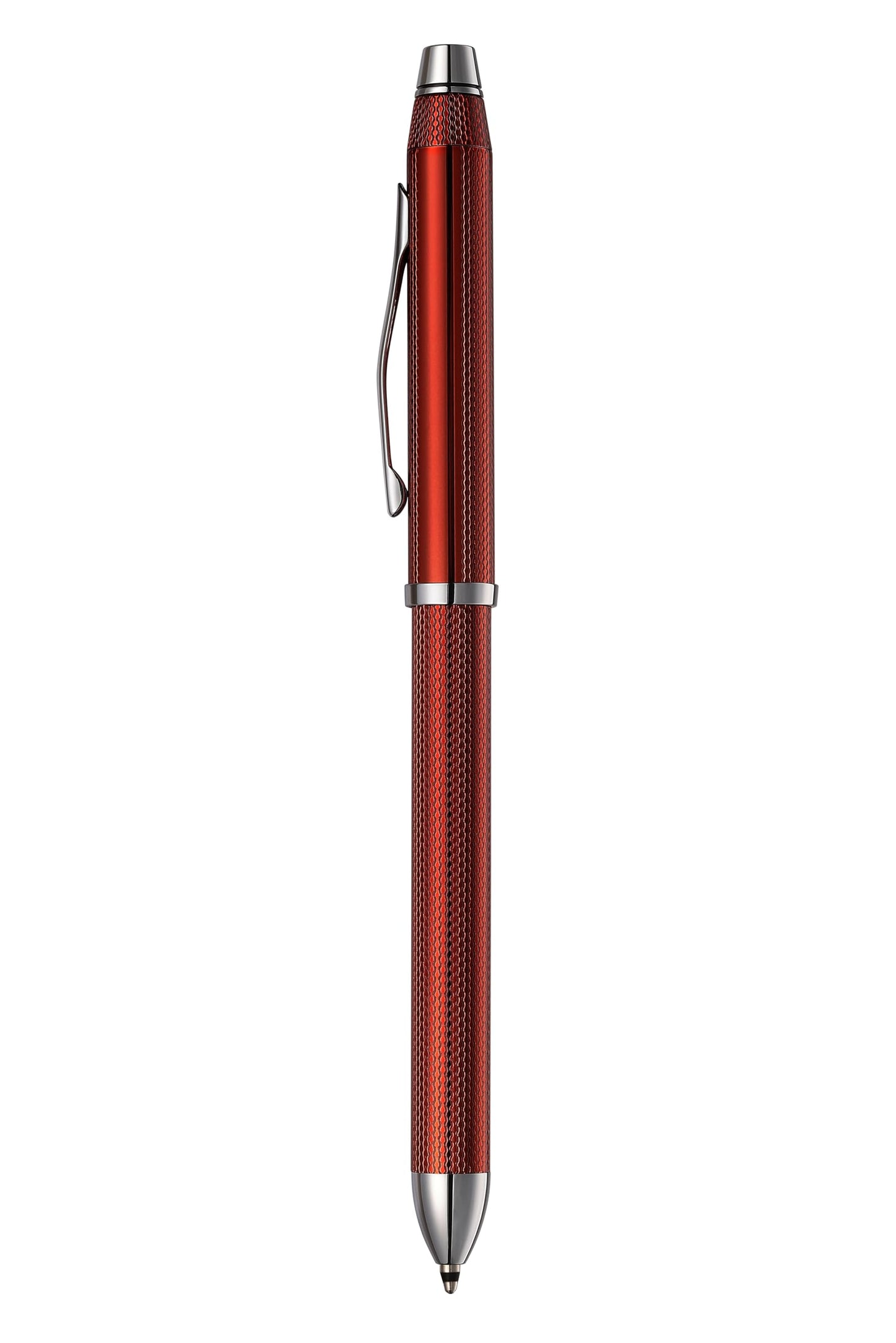 Cross Tech3+ Engraved Refillable Multi-Function Ballpoint Pen with Stylus, Medium Ballpen And Pencil, Includes Premium Gift Box - Translucent Red