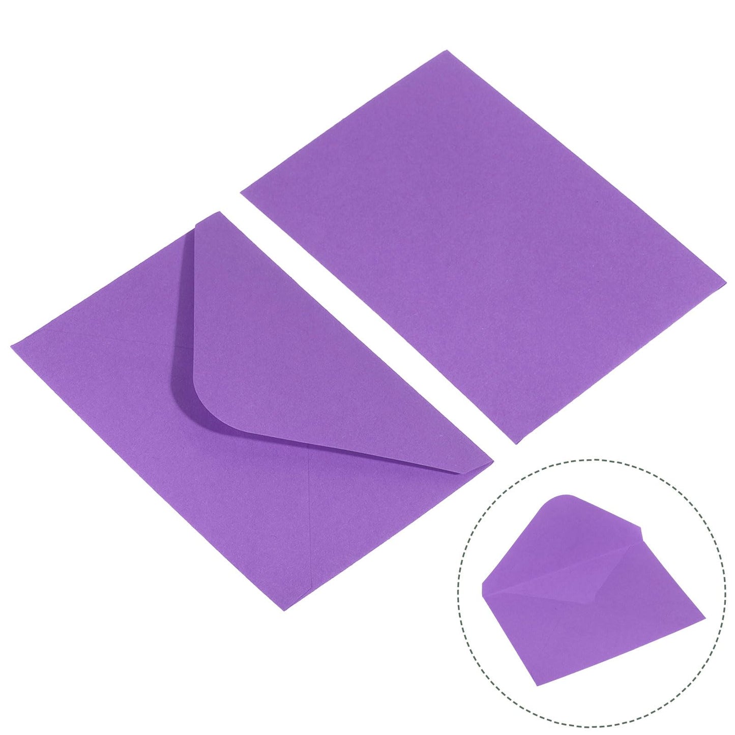 YOKIVE 50pcs Gift Card Envelopes, 6 x 4 Inch Mini Envelopes Small Envelopes Credit Card Size Bulk for Thank You Cards Graduation Greeting Birthday, Purple
