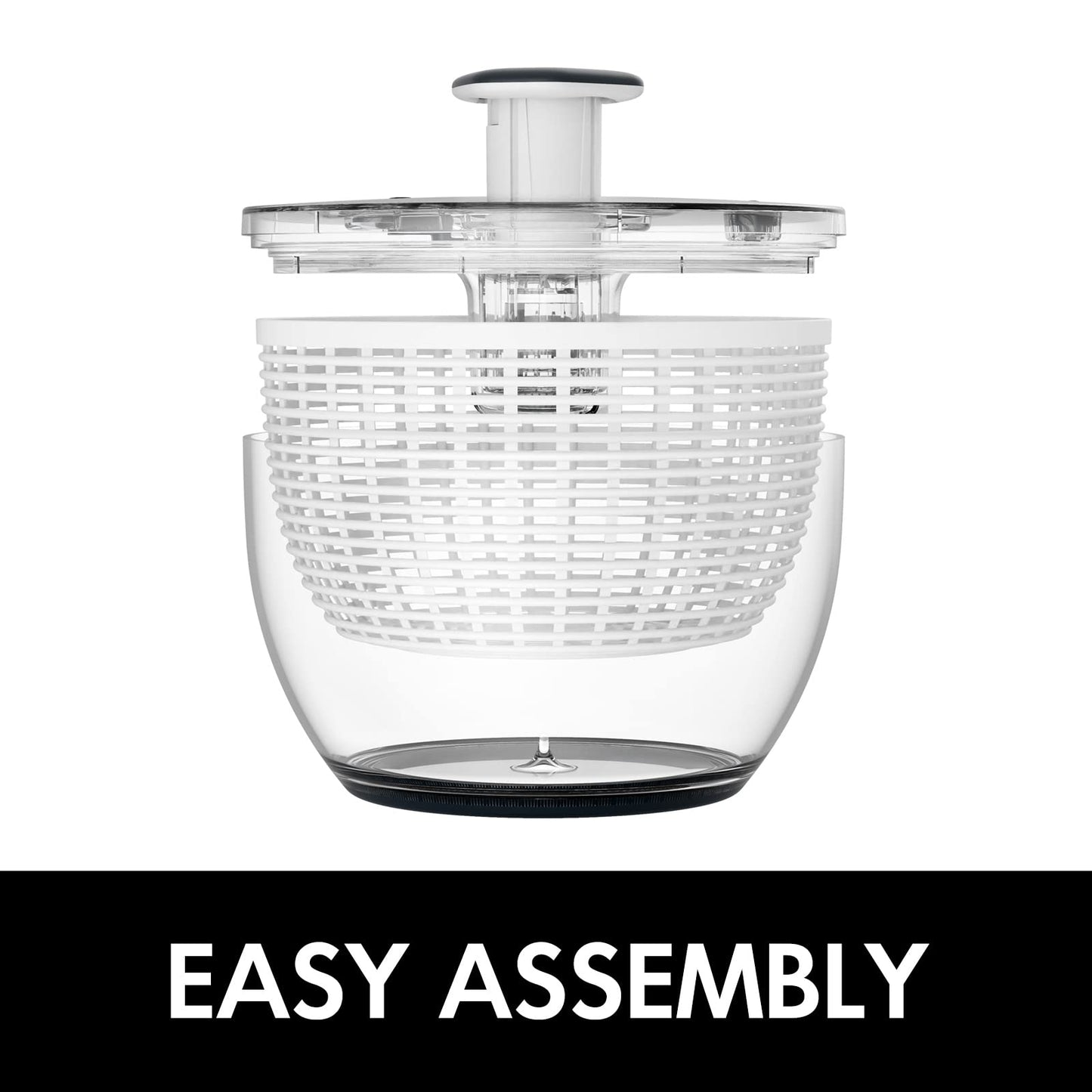 Smile mom Salad Spinner Large Lettuce Spinner Kitchen Gadgets, Large Salad Spinner Vegetable Washer, High Efficiency for Kitchen Washing & Drying Leafy Vegetables, One-Handed Easy Press 6.3 Qt White