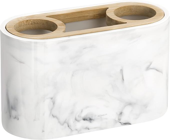 Shinowa Toothbrush Holder,Premium Toothbrush Organizer,Bathroom Storage Organizer for Electric Toothbrush, Toothpaste, Razor, Comb - Ink White