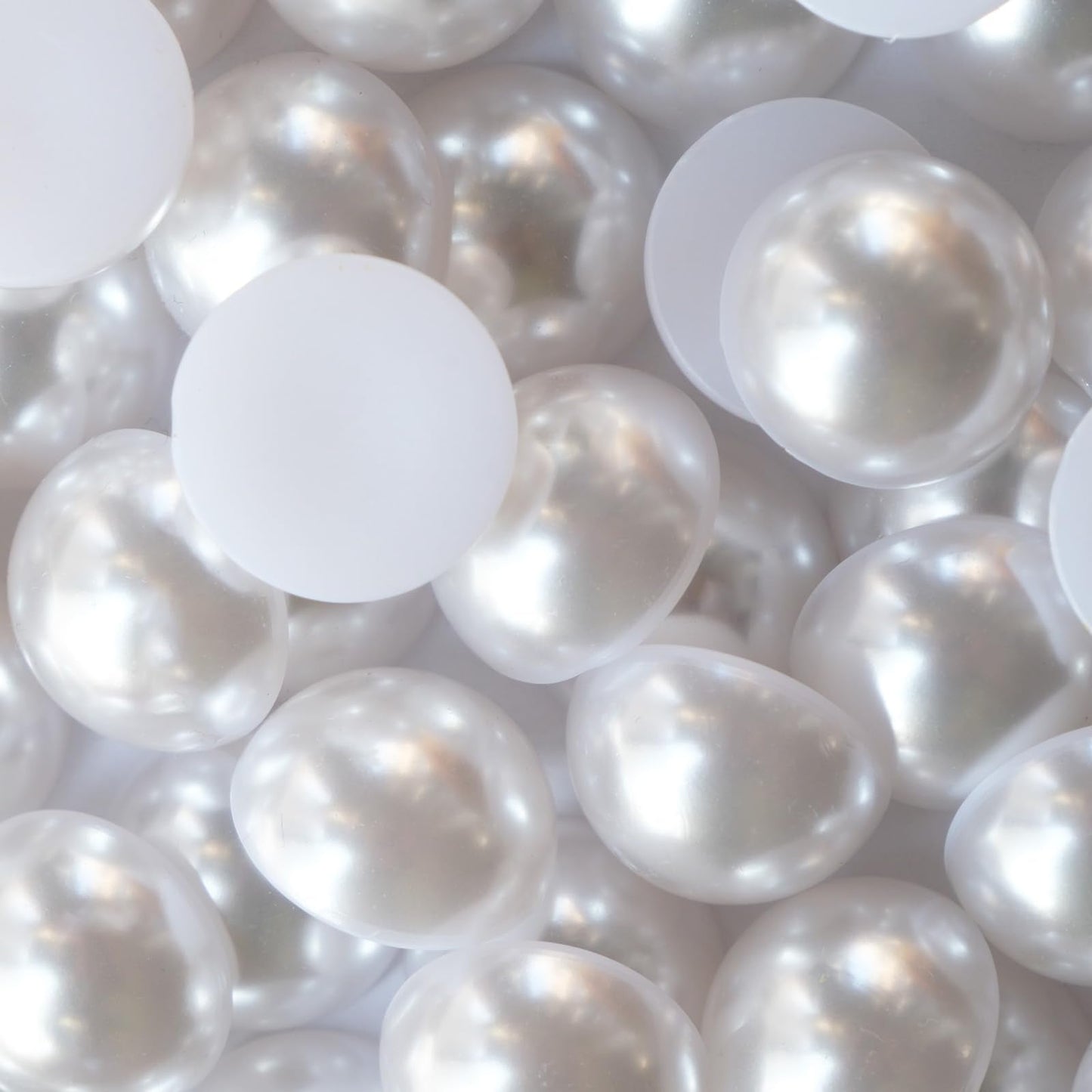 HSKIVWY 100PCS 20MM Large White Flatback Pearls, Big Half Round Pearls for Crafting ABS Plastic Pearl Beads for Wedding Birthday Party Decoration Centerpieces Shoes Cup DIY Crafts Projects