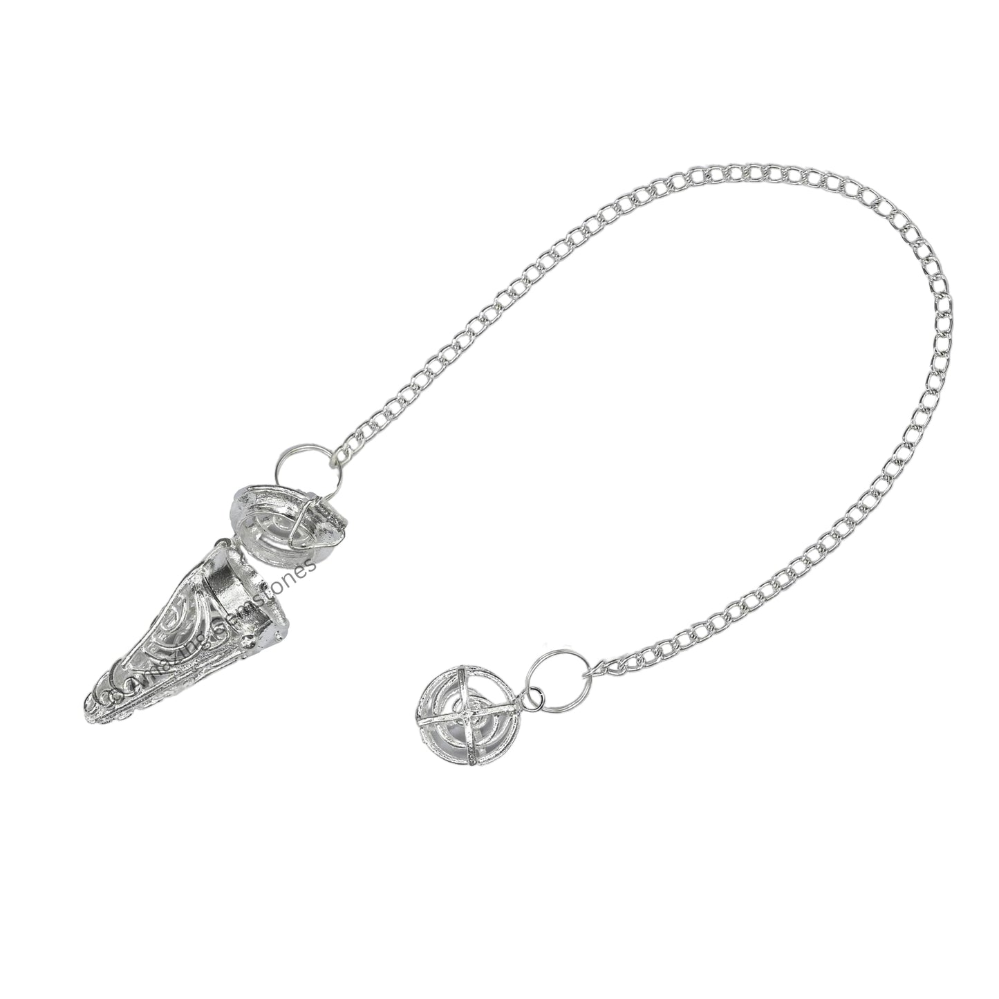 Amazing Gemstone Healing Metal Pendulums for Divination, Silver Cone Chamber Steel Copper Pendulum High Energy Pendulo de Bronce Pendulos de Mesa MP88