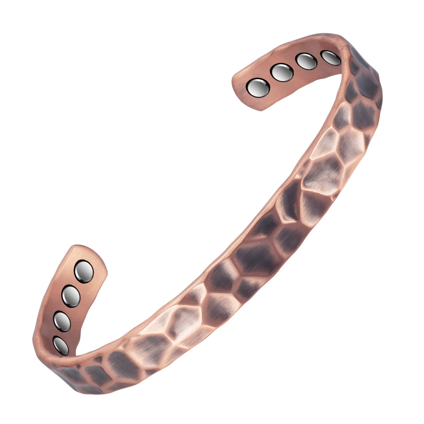 EnerCoppeX Copper Magnetic Bracelet for Women - Detox Jewelry with 3500 Gauss Magnet, Adjustable Cuff Bangle (D)