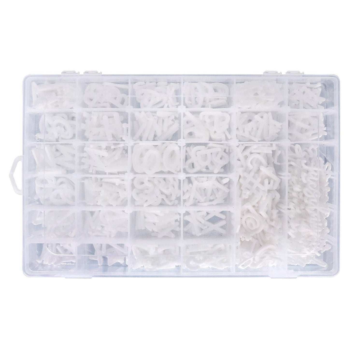 Letter Board Letters,645 PRE-Cut Characters (3/4 and 1 Inch,White) With Sorting Tray