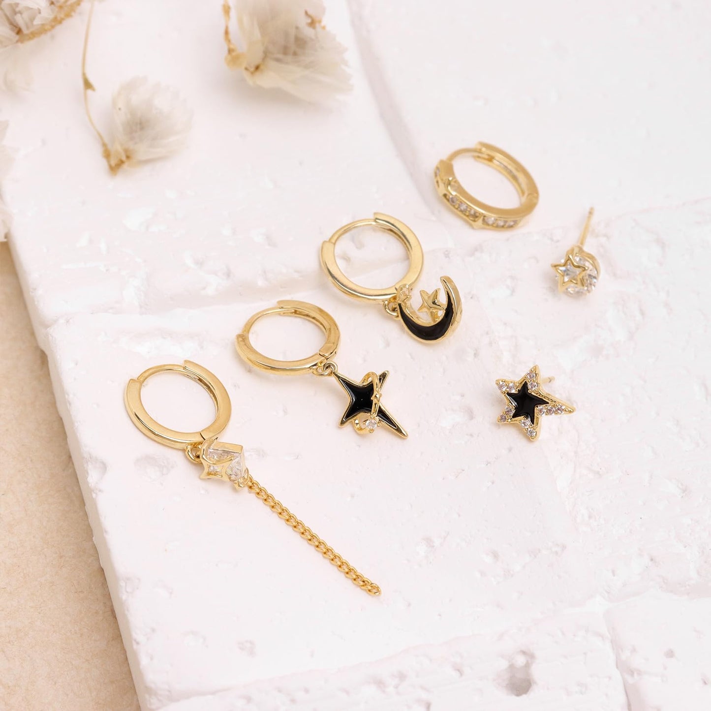 Frigotine 3PCS Sliver Pearl Hoop Stud Earrings Stack Set for Women, Dainty Rhinestone Teardrop Chain Dolphin Shell Multiple Piercing Cartilage Summer Beaches Jewelry Gift