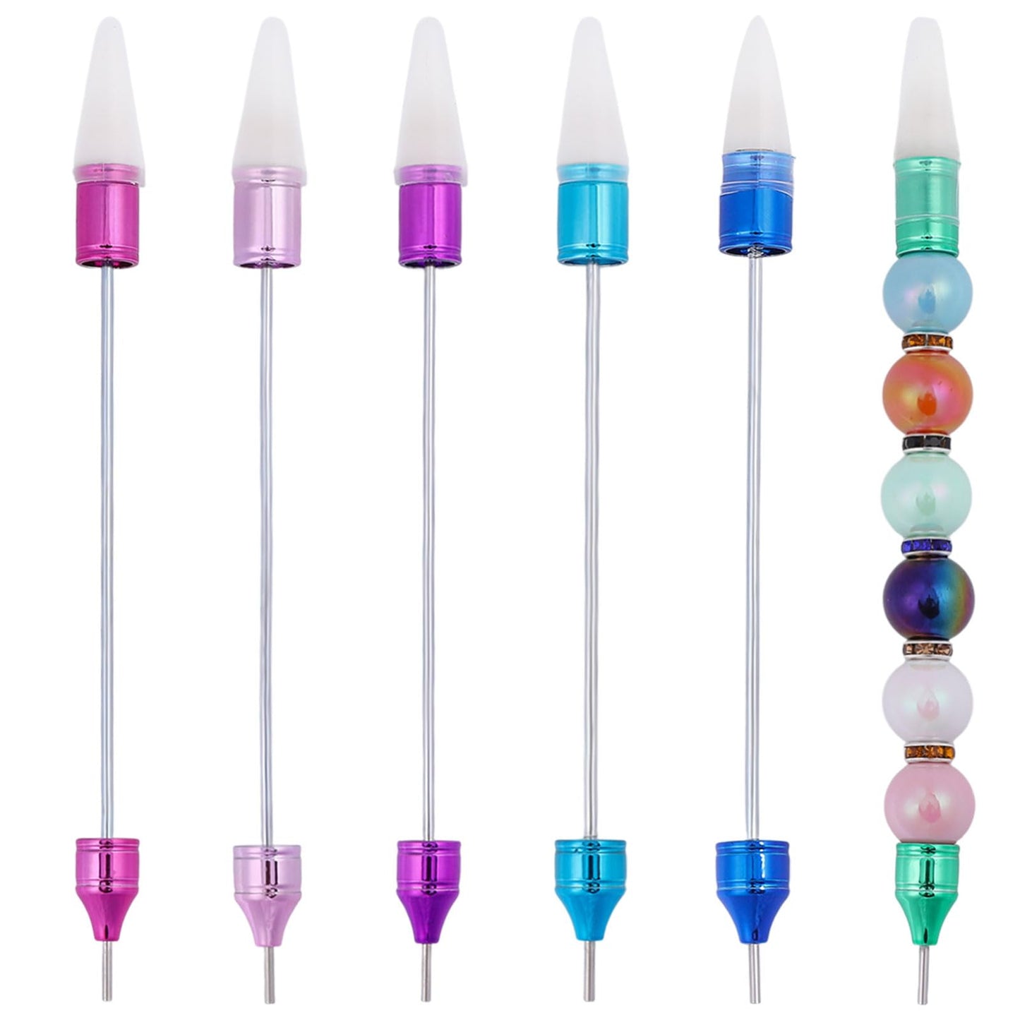 beinkmake 6Pcs Rhinestone Picker Wax Pen, DIY Double Ended Rhinestones Applicator Rhinestone Picker Dotting Pen Rhinestones Applicator Nail Art Tools for Pick Up and Place Gems Crystals