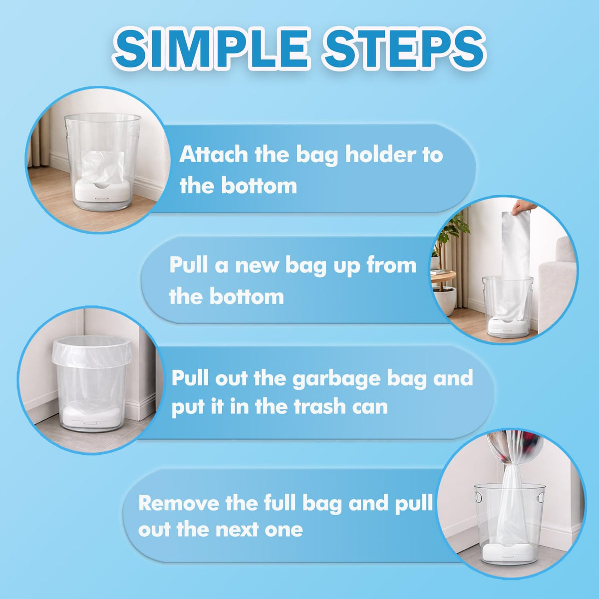 4 Gallon Trash Bags with In (150 Count)