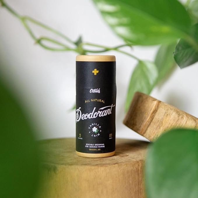 O'Douds Natural Deodorant - Aluminum Free, Paraben Free, Vegan Deodorant for Men & Women - Long-Lasting Protection & Gentle Formula for All Skin Types - Vanilla & Mint Scent, 3 oz.