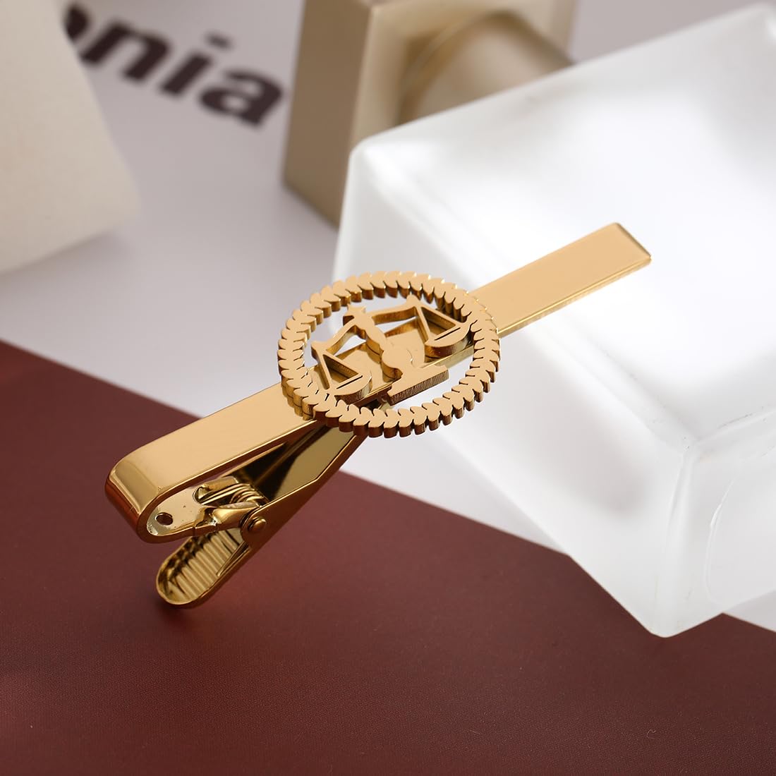 Metal Balance Badges Suit Brooch Libra Scales Brooches For Men (silver pin+tie clip+ cuff-link)