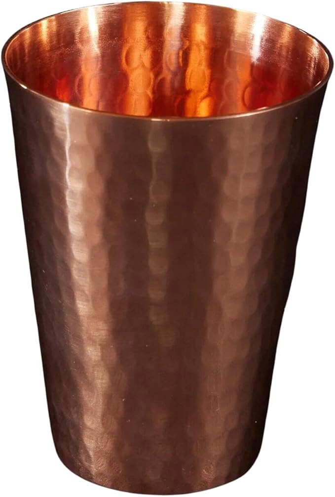 Sertodo Copper Ice Tea Cup | 10 Ounce Capacity | 100% Pure Copper, Heavy Gauge, Hand Hammered | Ayurvedic Drinking Vessel | Fancy Cocktail Cup