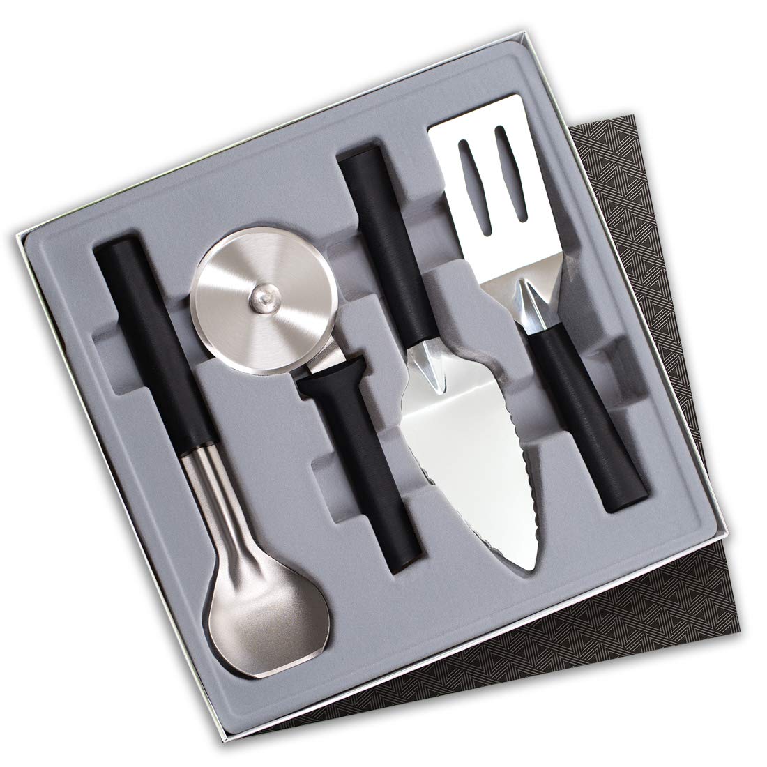 Rada Cutlery Ultimate Utensil Gift Set (G250), 4-Piece Utensil Set, Stainless Steel Blades, Black Handle