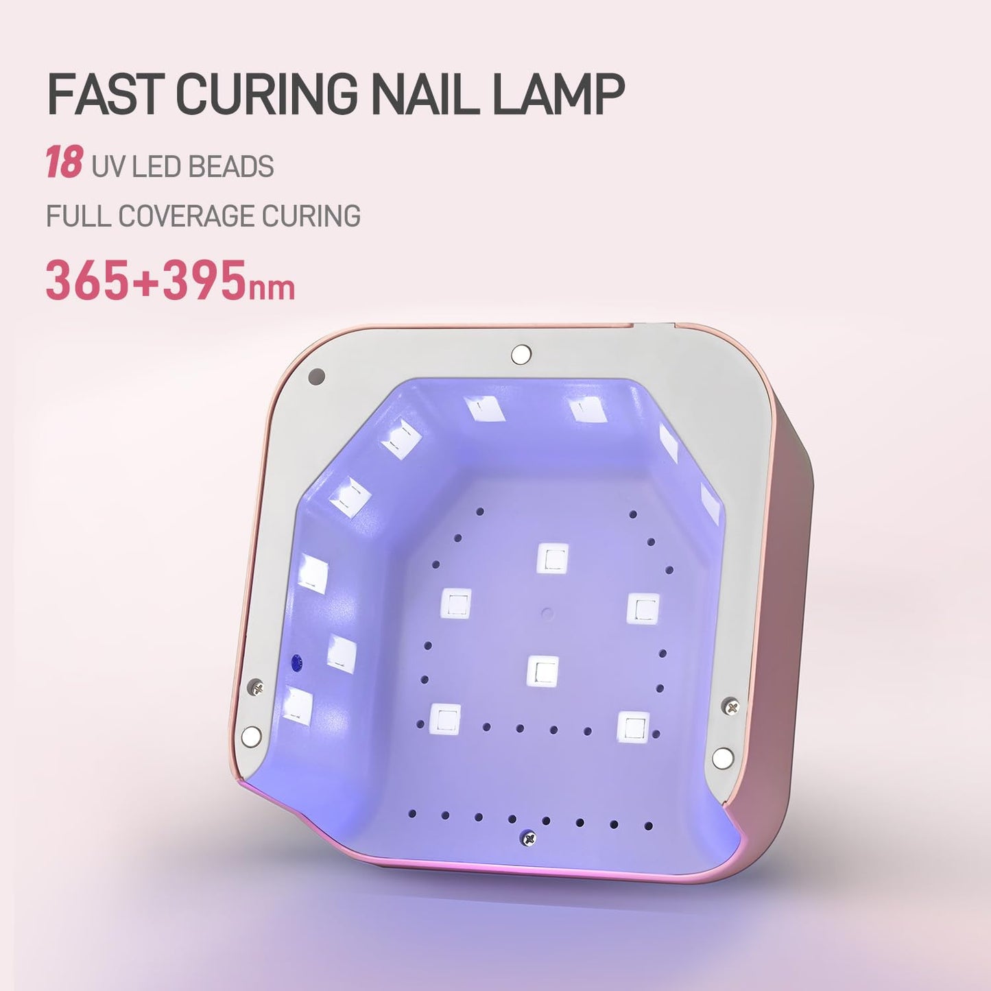 GAOY UV Light for Gel Nails, Professional Nail Dryer with Infrared Sensor and 3 Timers, Fast Curing Lamp for Salon and Manicure Art at Home, Pink