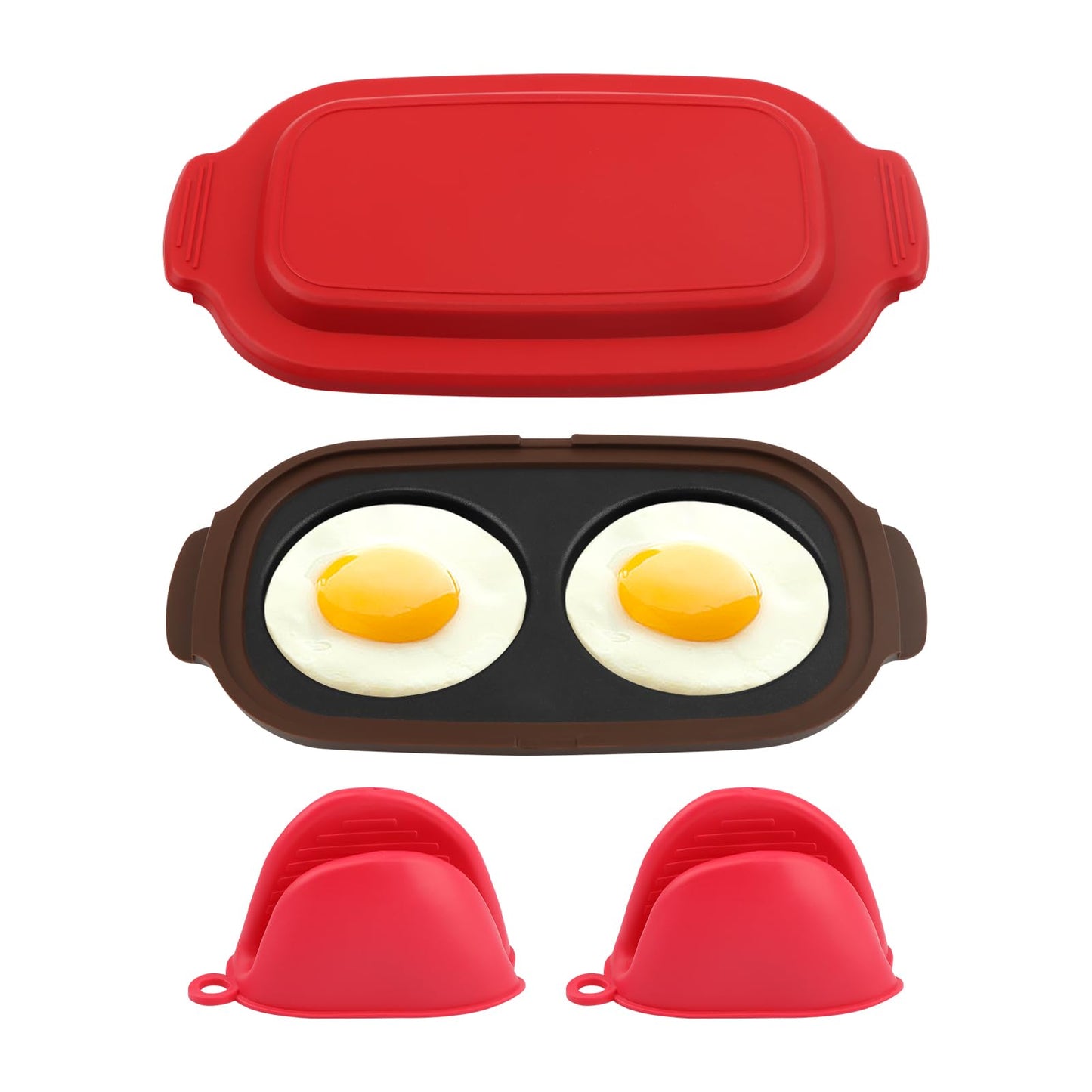 Microwave Egg Cooker Portable Poacher/Fryer Egg,Microwave Egg Poacher for 2 Eggs,Egg Cooker for Breakfast Sandwiches Maker for 2 Eggs,for Kitchen, Travel
