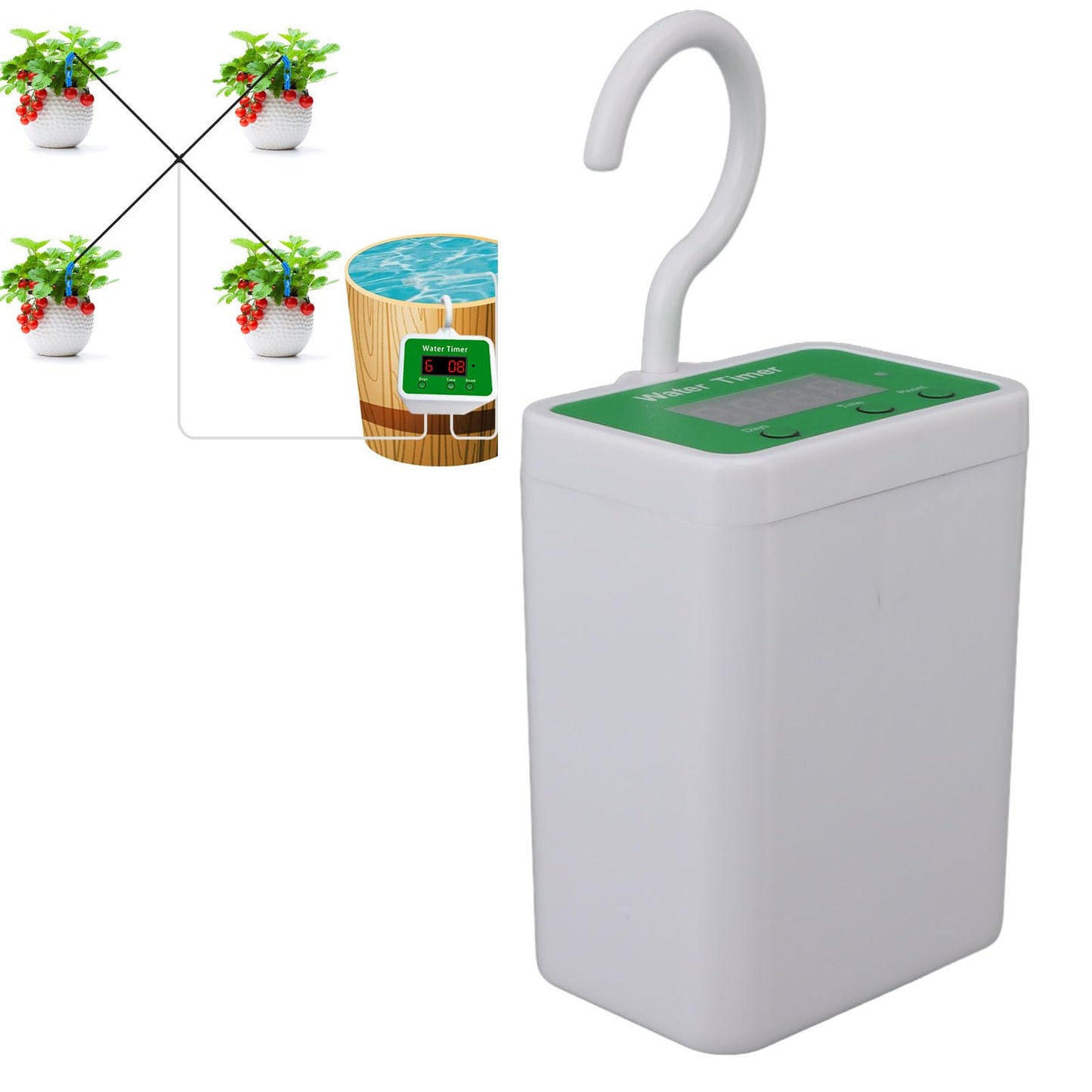 Automatic Plant Waterer Indoor, Potted Plant Drip Irrigation Kit for 12 Pots USB Rechargeable Flower with Tee Joints and Tubes