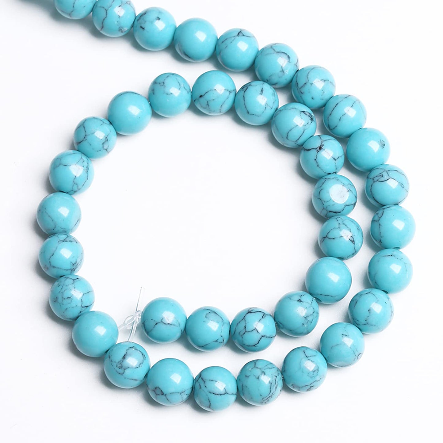 8MM 46PCS Light Blue Turquoise Spacer Loose Beads for Jewelry Making DIY Bracelet Necklace