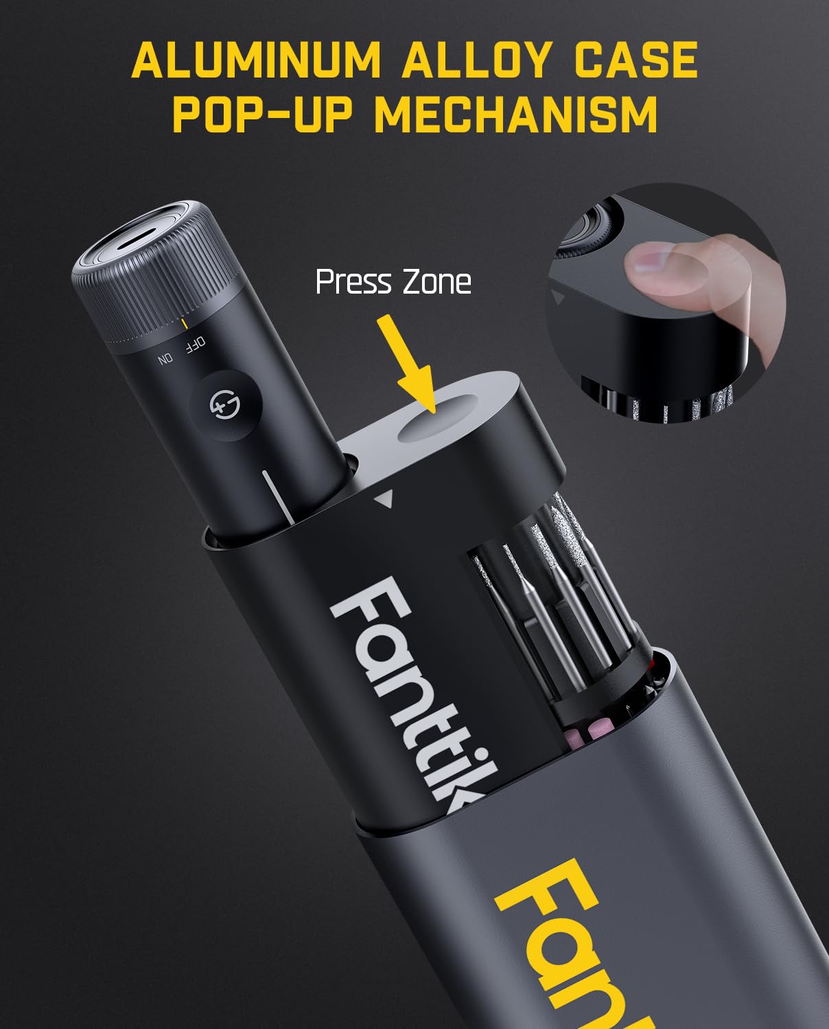 Fanttik F2 PRO Cordless Rotary Tool Kit Strong Magnetic Motor, Revostor Hub, 5 Variable Speed, 25000 RPM, 55 Accessories, for 3D Printed Sanding, Polishing, Drilling, Carving, Cutting DIY Crafts