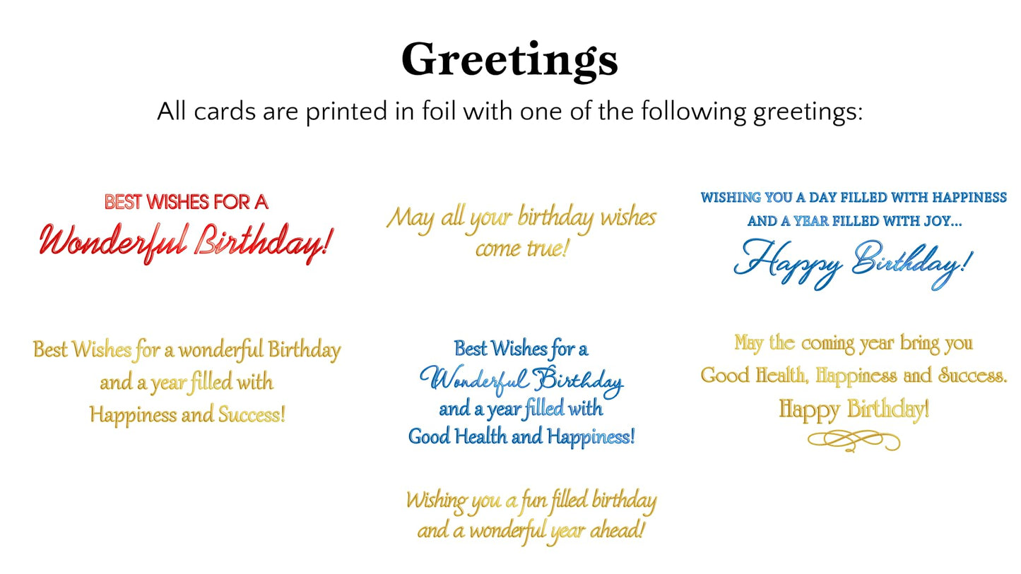 The Gallery Collection - Birthday Cards Assortment Box (35 Cards), Foil & Embossing (Birthday Formal)