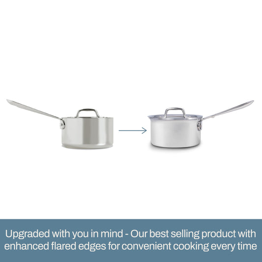 All-Clad D3® Stainless Steel 1 Quart Sauce Pan Covered- Made in the USA- The Original Bonded Professional Cookware- Oven Safe & Induction Compatible
