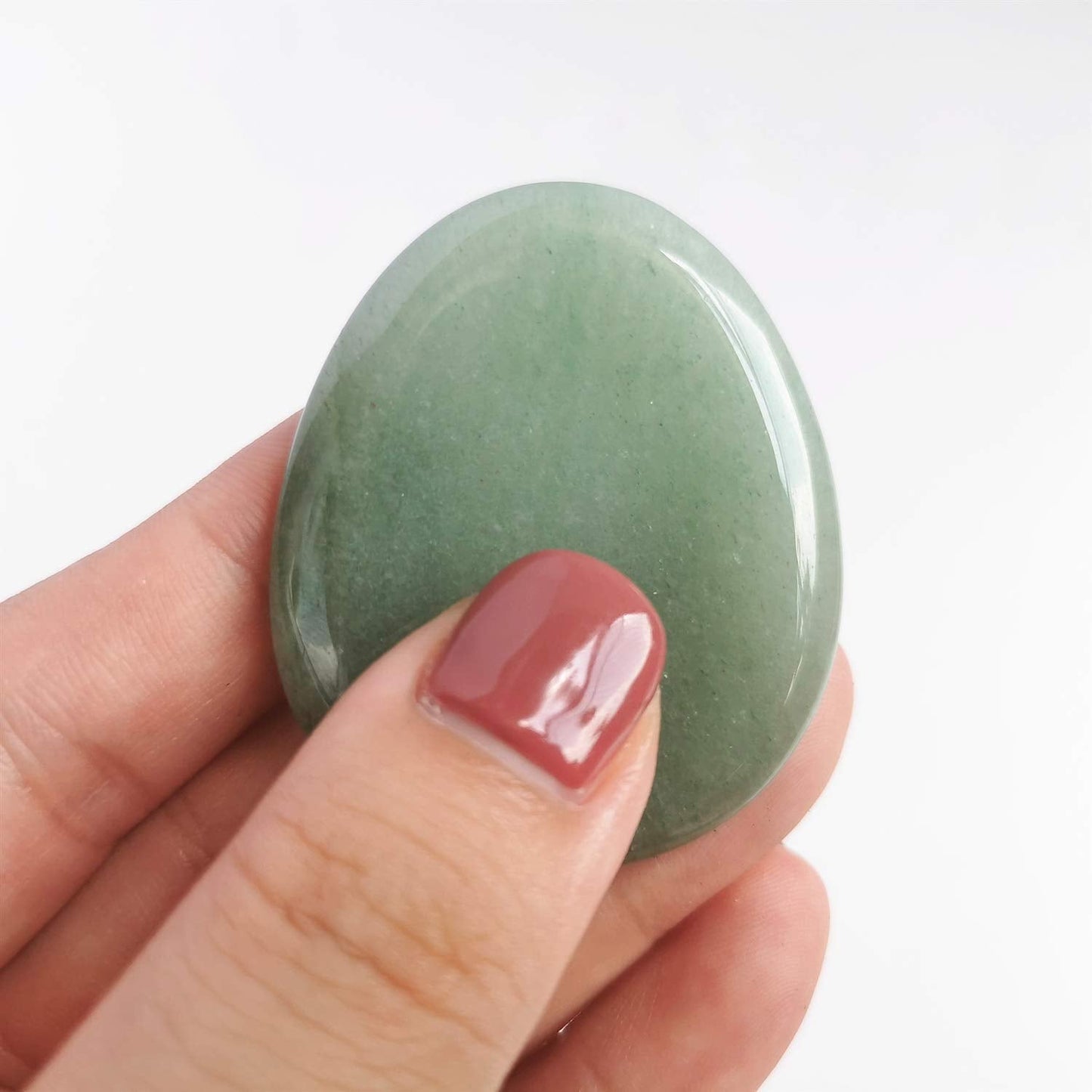 Bacatgem Natural Green Aventurine Water Drop Chakra Thumb Worry Stone,Stress Relax Healing Reiki Crystal Pocket Palm Stones