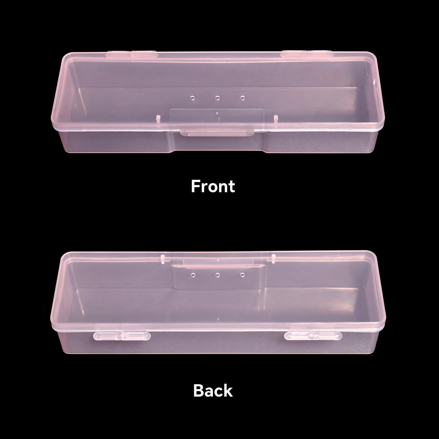siyuwuro 4Pcs Transparent Storage Boxes For Nail Tool Professional Pedicure Manicure Tools Set Plastic Nail Art Tool Box Storage Case Nail Supplies, Pink