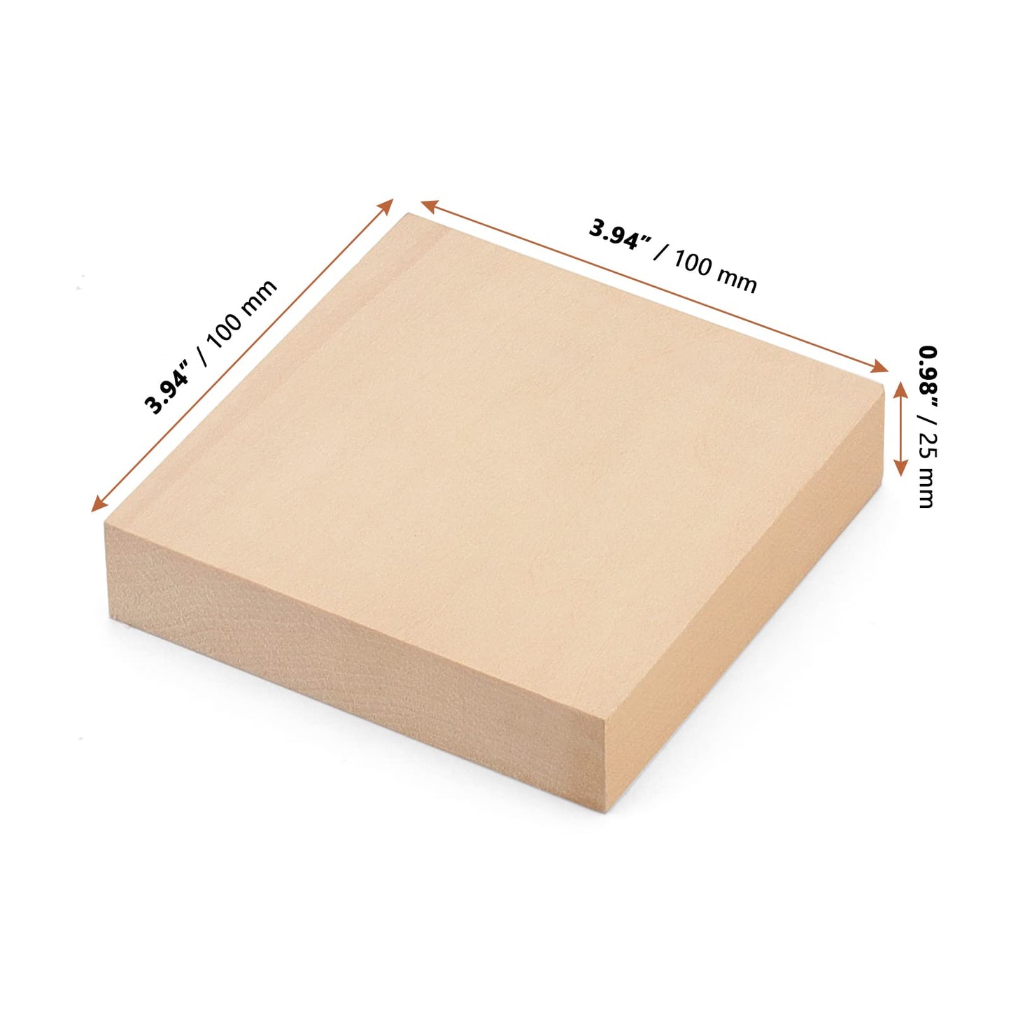 LEXININ 20 PCS 4 x 4 x 1 Inch Square Wood Carving Blocks, Unfinished Basswood Blocks, Blank Wooden Blocks for Crafts, DIY Projects, Carving