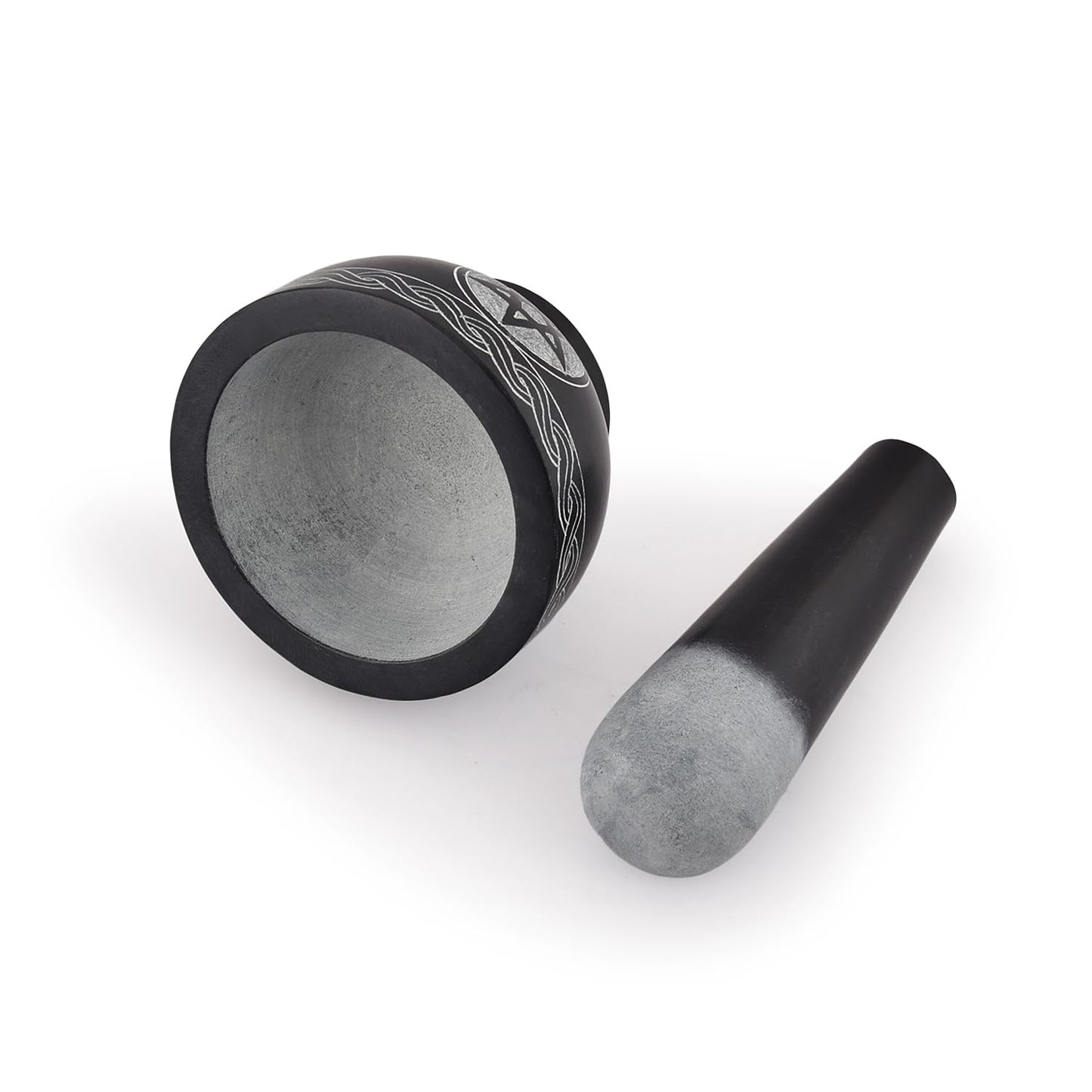 Kaizen Casa Mortar and Pestle Set Unique - Pestle and Mortar Bowl Solid Stone Grinder for Herbs Spice Guacamole Garlic Ginger Root