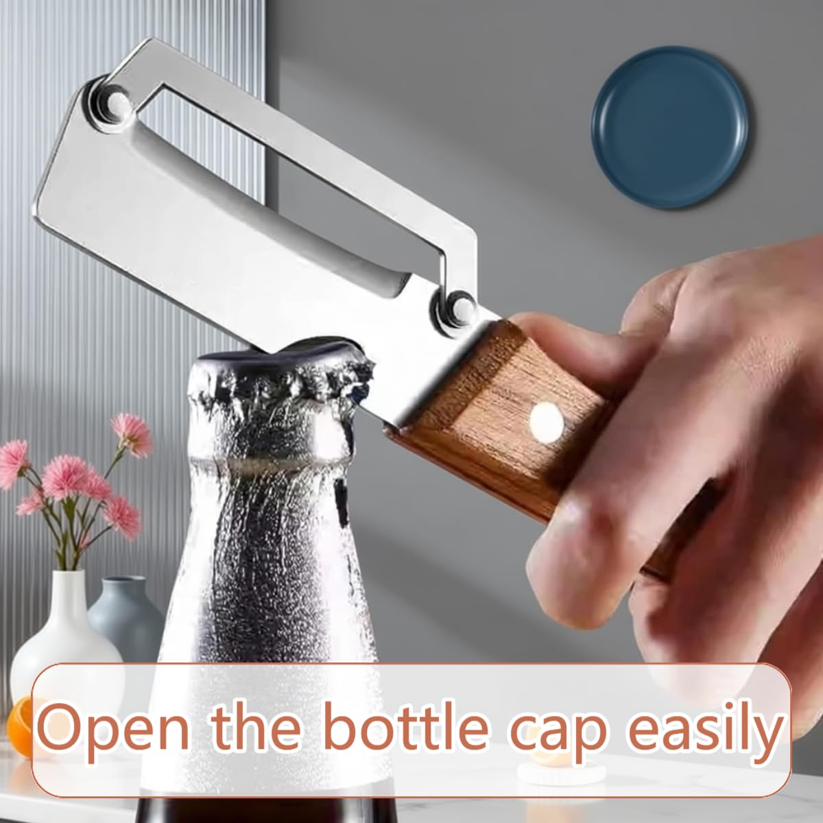 2 Pack Premium 2-in-1 Multi Functional Vegetable and Fruit Peeler with Bottle Opener, Wooden Handle, Stainless Steel Blade-Zero Snag, Smooth Glide Kitchen Tool for Potato, Carrot,Sugar Cane and More