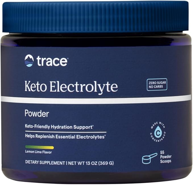 Trace Minerals Keto Electrolyte Powder - Keto Hydration Support Supplement - Mineral Supplement for Energy & Muscle Stamina Support - Zero Carb & Sugar-Free Formula - Lemon Lime, 13 oz (55 Servings)
