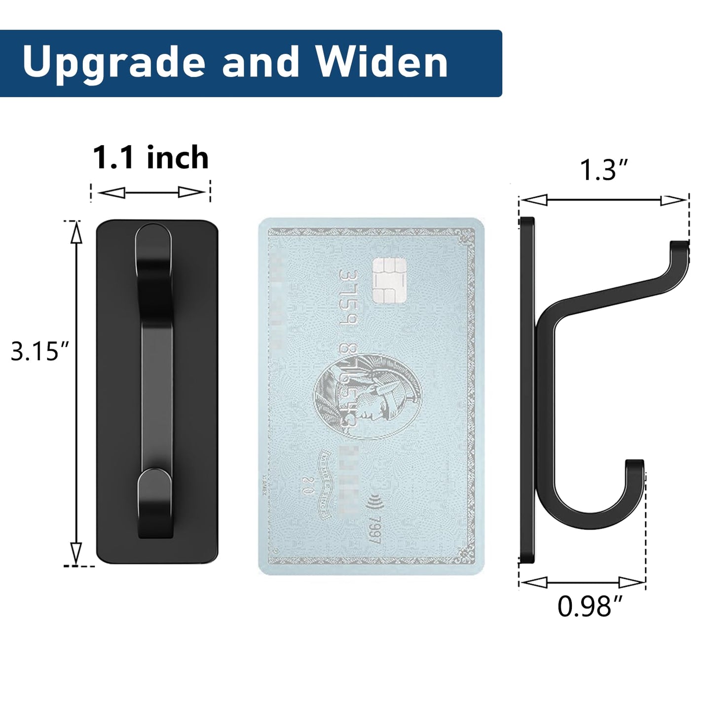 pickpiff 12 Pack Wall Hooks for Coat and Towel: 13LB Adhesive Door Hanger Stick on, Black