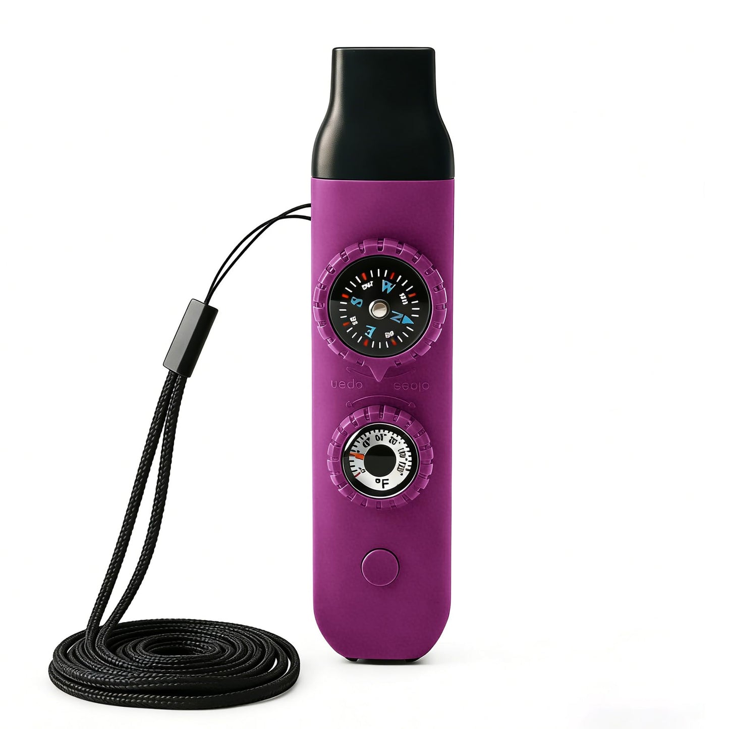 Multifunctional Survival Emergency Whistle for Kids with Compass Hiking Survival, Thermometer & Neck Lanyard | Emergency Safety Gear for Hiking, Camping, Kayaking, Boating, Climbing（Rose Purple）