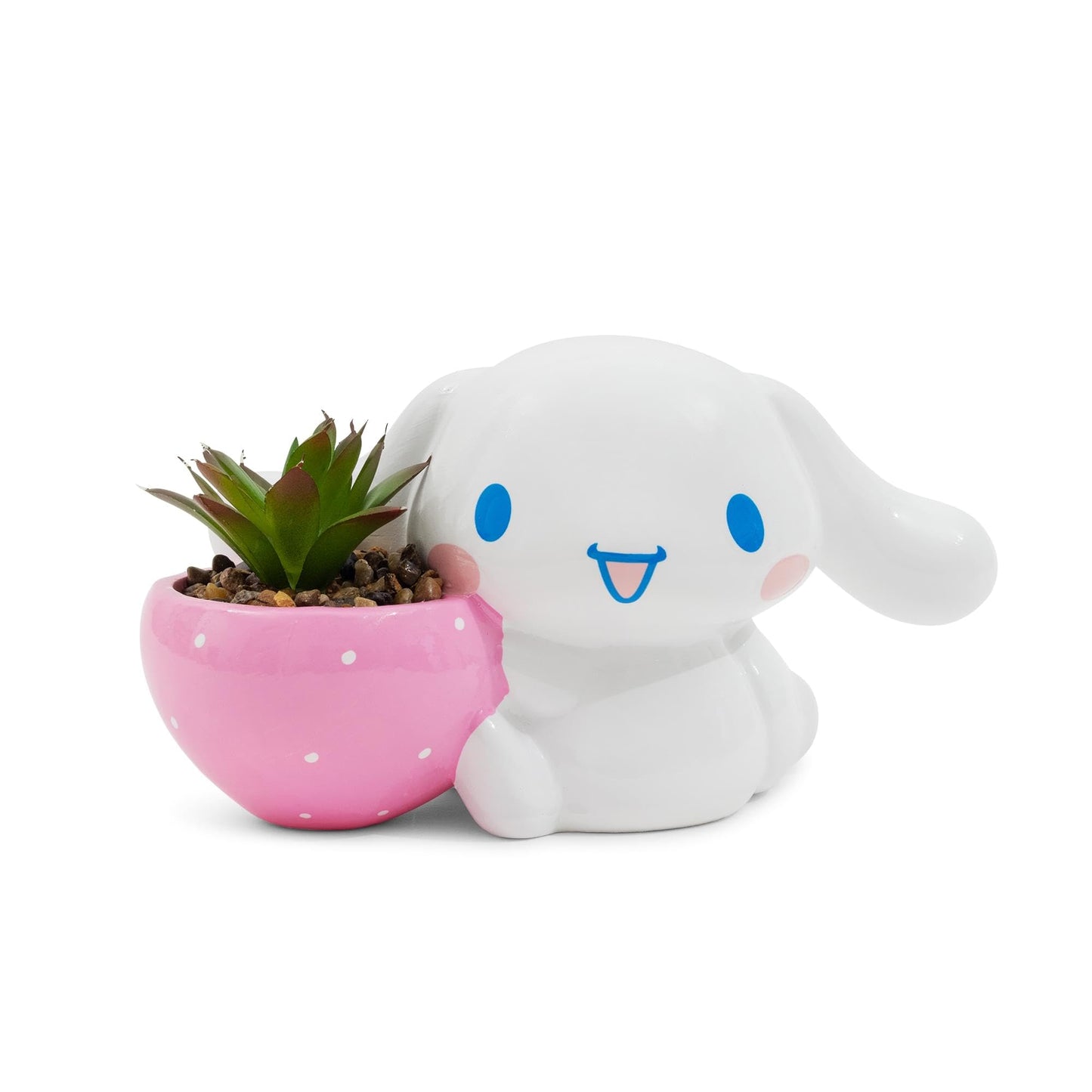Silver Buffalo Sanrio Cinnamoroll Strawberry 4-Inch Sculpted Ceramic Mini Planter with Artificial Succulent