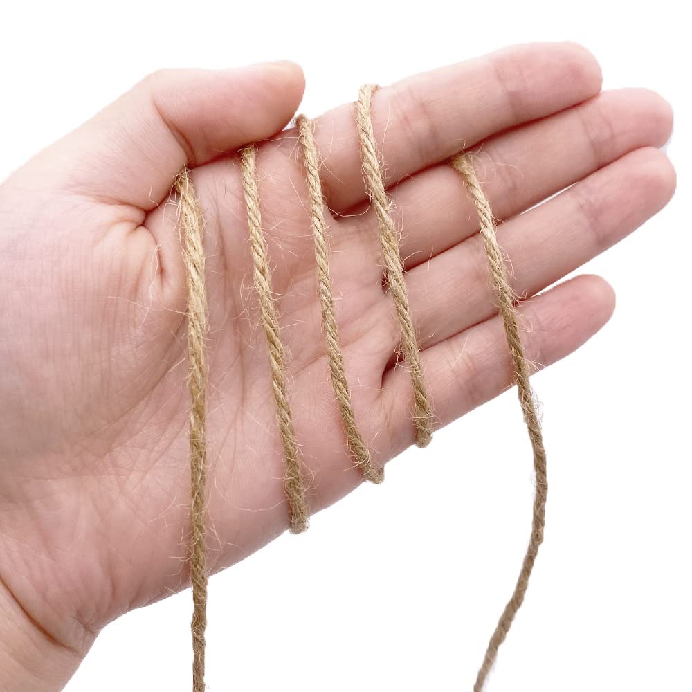 Twine String for Crafts,2.5mm Jute String and Black and White Cotton Twine for Arts Crafts,328 Feet Per Roll