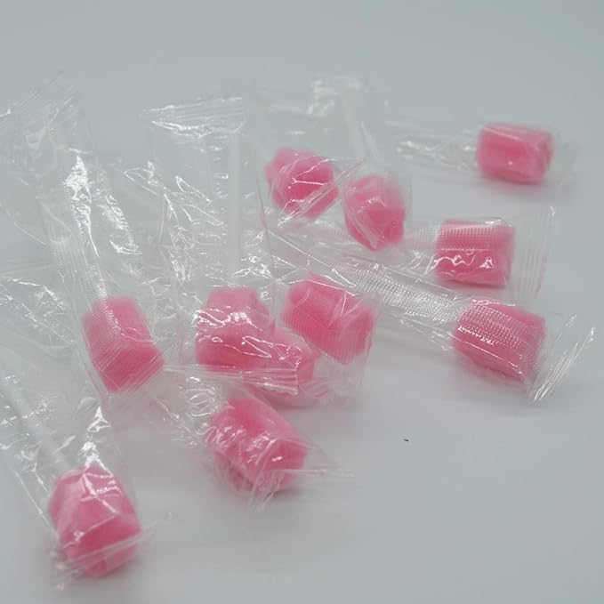Disposable oral care sponge swabs，Unflavored mouth swabs 250 Count（pink）