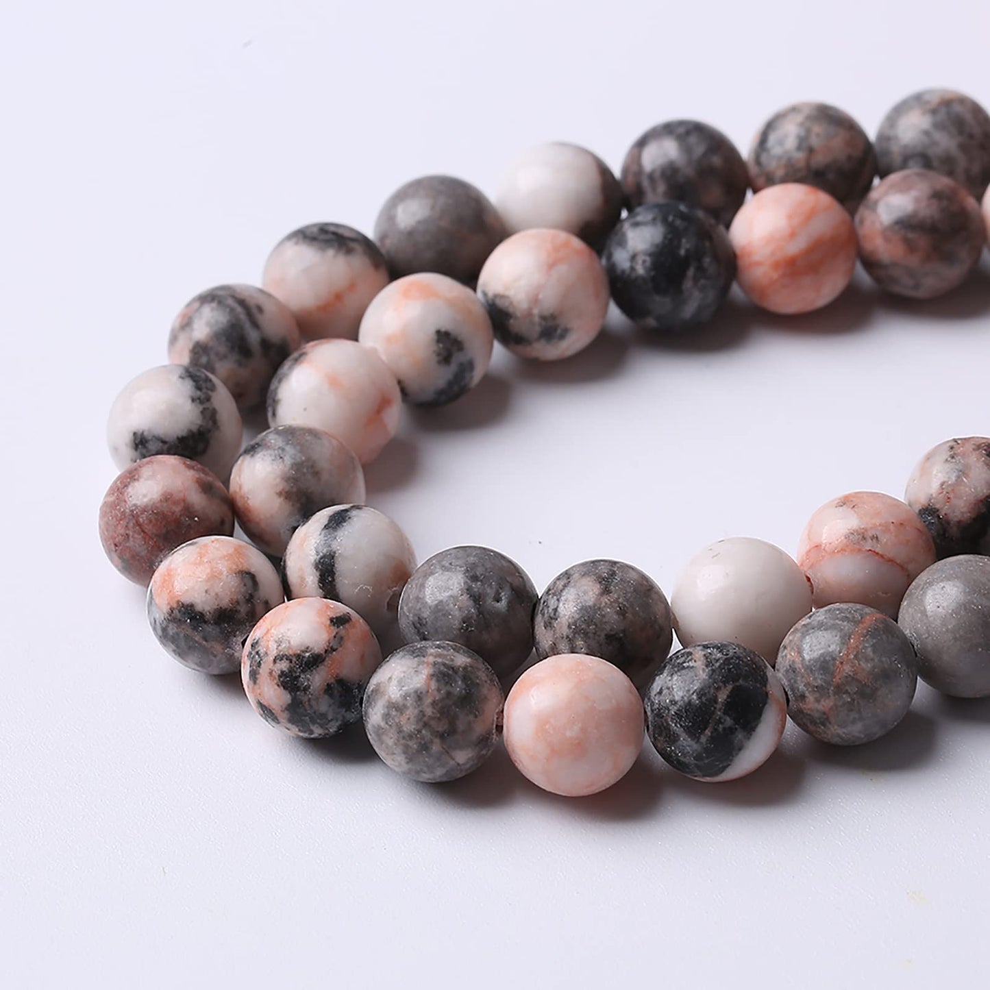 90pcs 4mm Natural Pink Zebra Jaspers Beads Round Loose Beads for Jewelry Making DIY Bracelet Crystal Energy Healing Power Stone (4mm, Pink Zebra Jaspers)