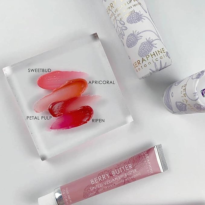 Seraphine Botanicals - Berry Butter - Tinted Vegan Lip Butter (Apricoral) - Vegan Formula, Cruelty-Free