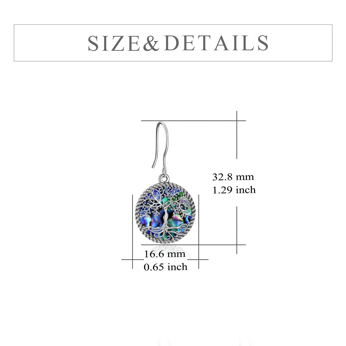 ONEFINITY Sterling Silver Tree of Life Abalone Shell Dangle Drop Earrings for Women Tree of Life Jewelry Christmas Gifts