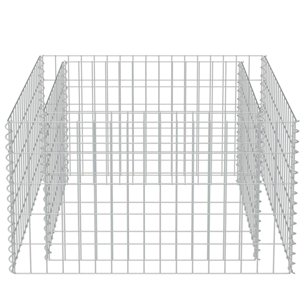 vidaXL Gabion Raised Bed Outdoor Gardening Backyard Park Stone Cage Basket Landscape Garden Planter Container Flower Box Galvanized Steel 35.4"