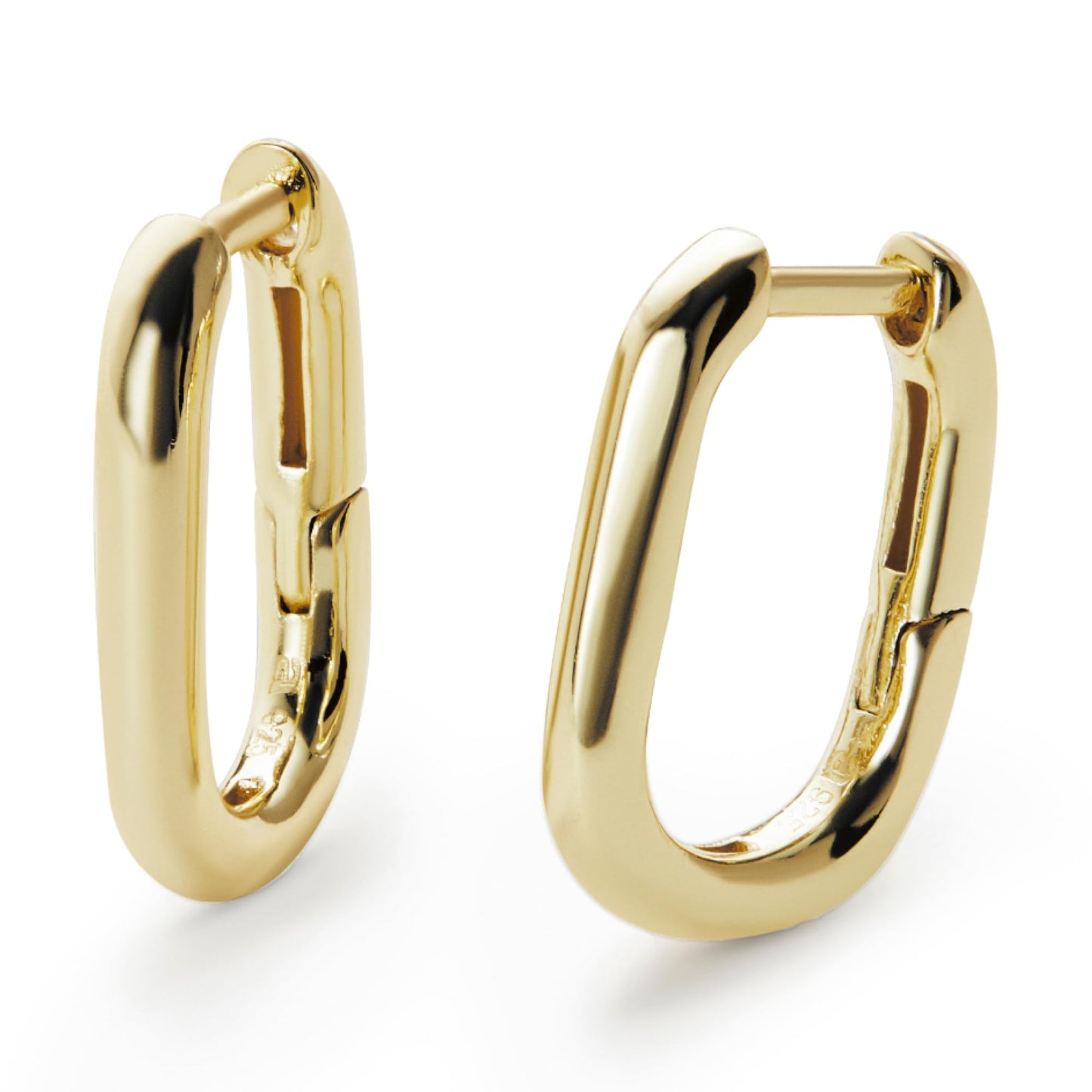 Ana Luisa Rectangle Hoop Earrings - Sterling Silver Base With 14K Gold & Silver Rhodium Plating - Chic, Dainty Mixed Metal Huggie Hoops - Hypoallergenic, Tarnish-Free, and Water-Resistant Hoops