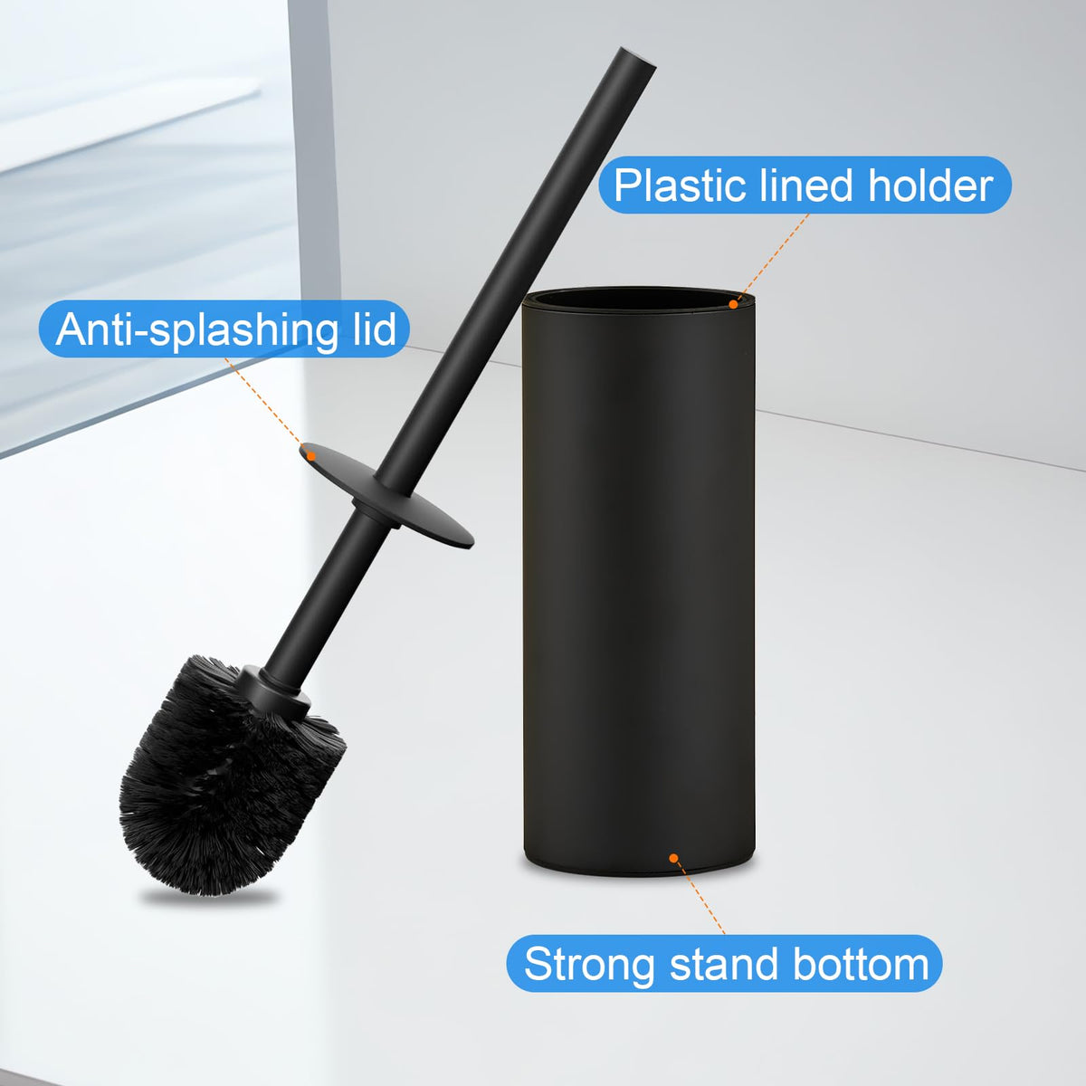 304 Stainless Steel Toilet Bowl Cleaner Brush and Holder Set