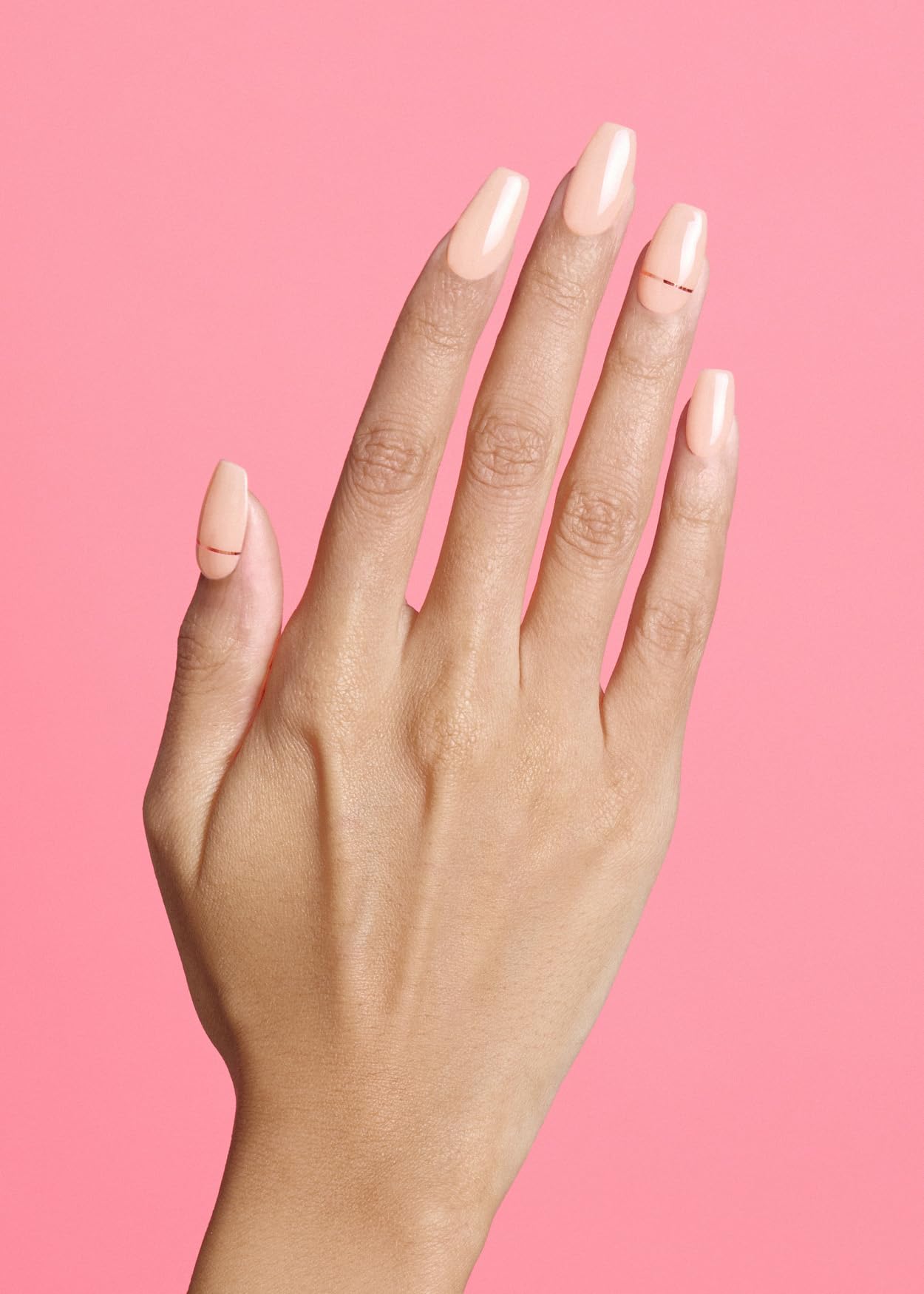 ohora Semi Cured Gel Nail Strips (N Basic Nails no.11) - Nude, Solid, Works with Any UV/LED Lamps, Salon-Quality, Long Lasting, Easy to Apply & Remove - Includes 2 Prep Pads, Nail File & Wooden Stick