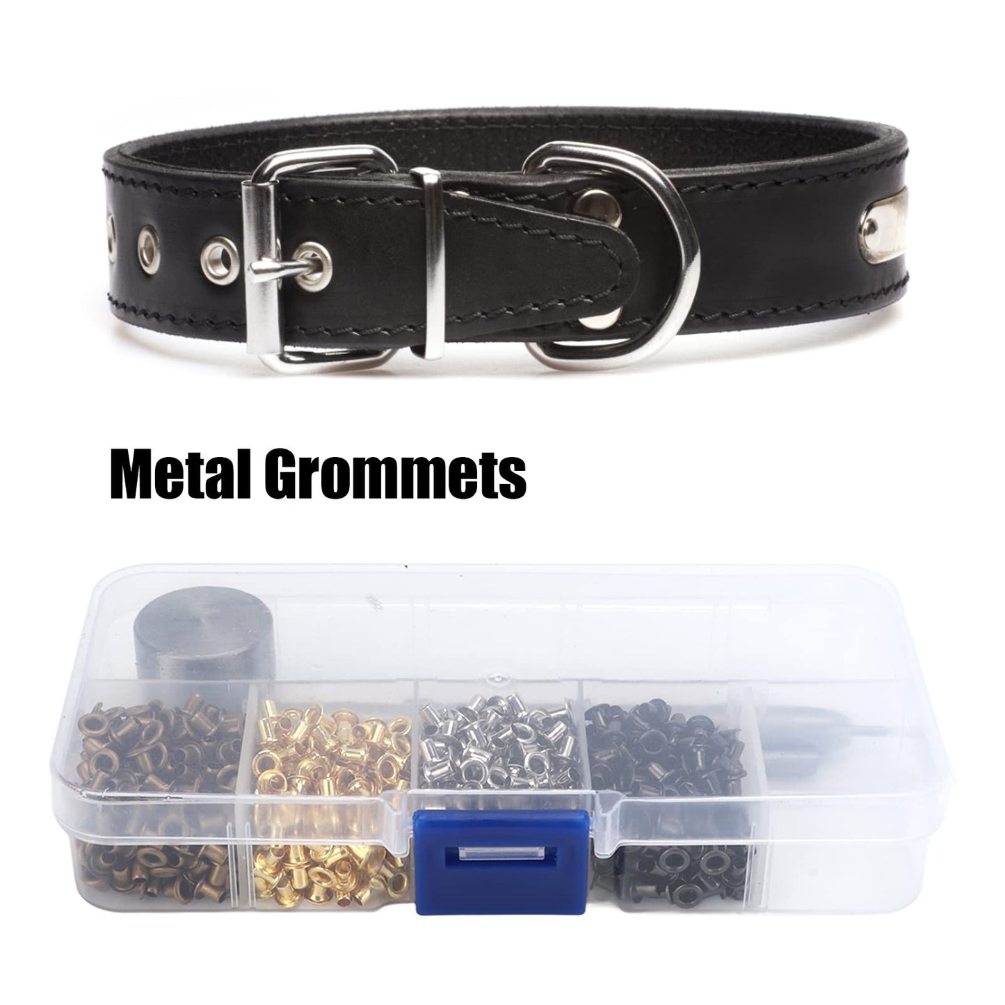 Yosoo Health Gear 2mm Grommets Kit, Eyelets Punch Kit Plated Copper Metal Grommets Eyelets Shoelaces Leather Belts Eye Buckles