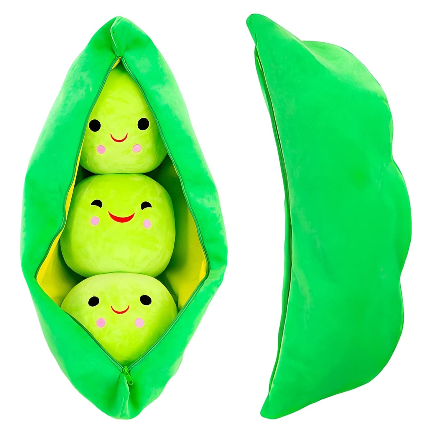 AOQI Giant Peas in A Pod Plush Toy Pea Pod Pillow Cute Pea Stuffed Toys Plant Doll Various Sizes (Green Beans,15.7''/40cm)