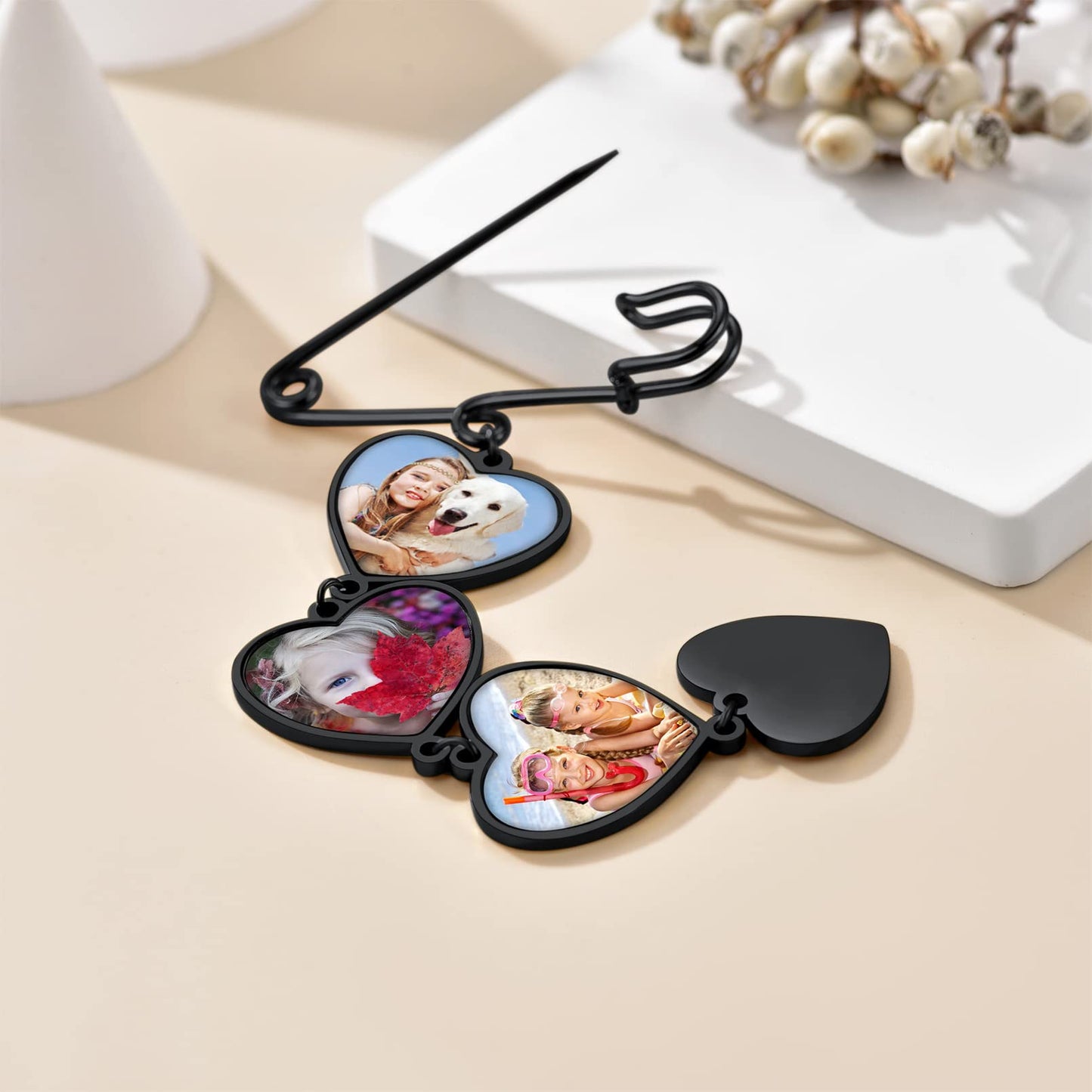 Custom4U Memorial Pin for Wedding Groom Custom Photo Bouquet Charm