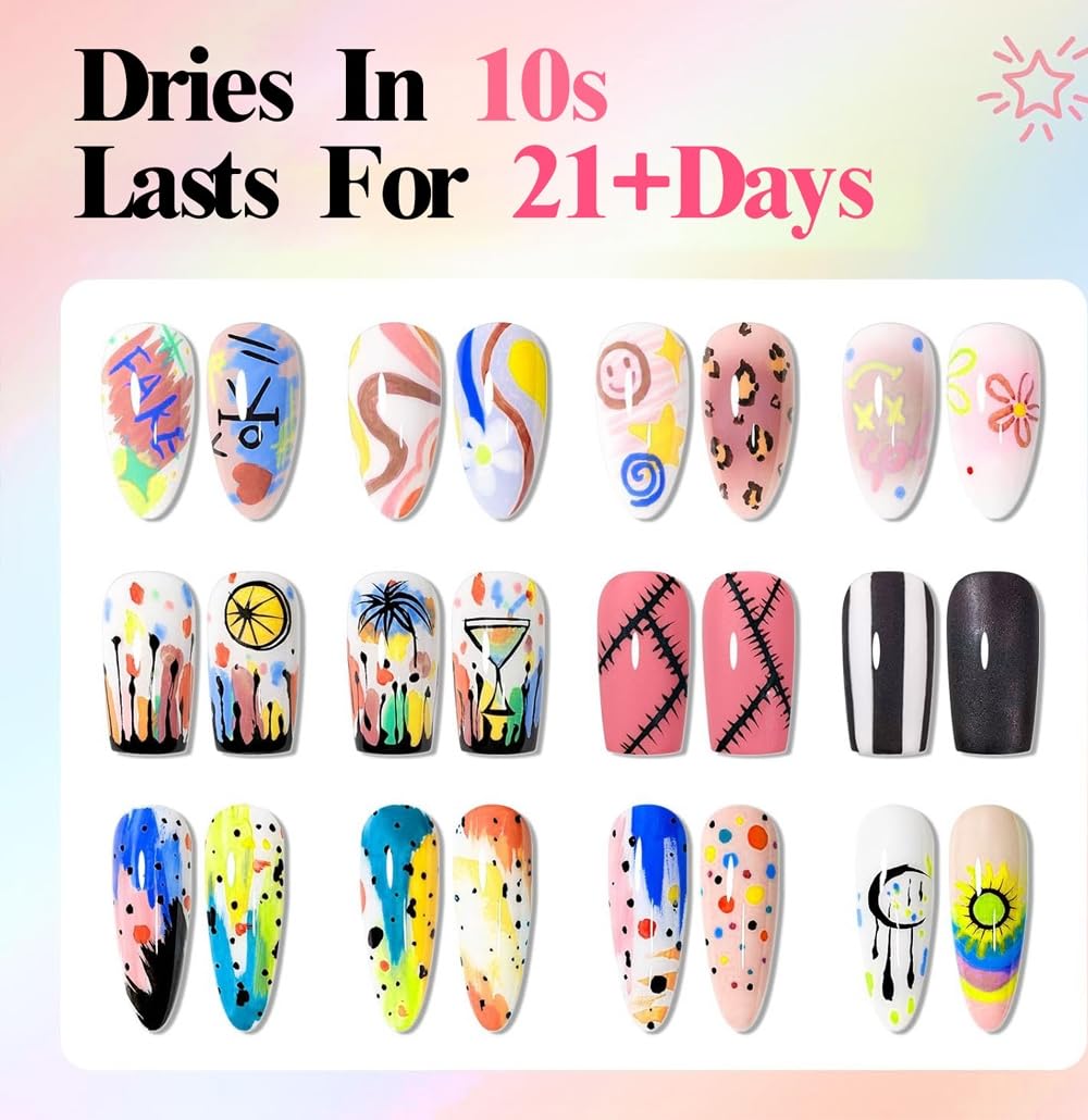 12 Color 3D Nail Art Pens Set,3