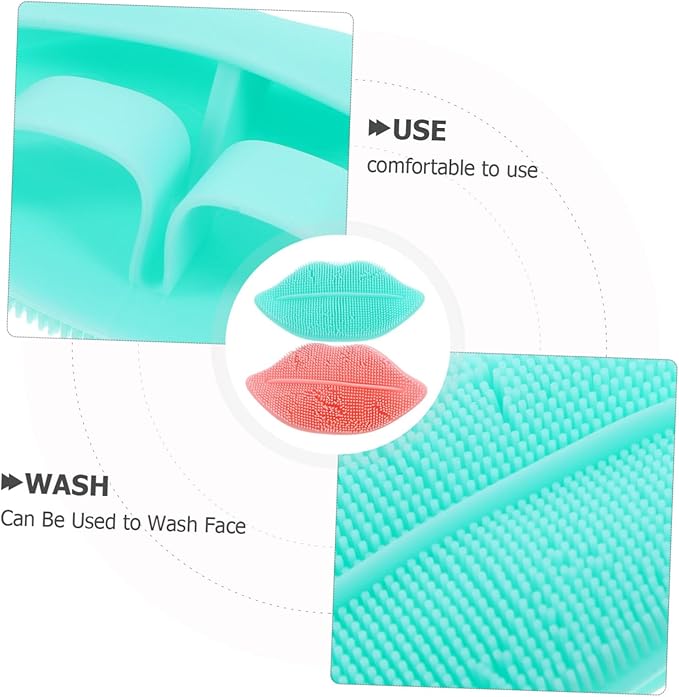 3Pcs Lip Face Cleansing Brush Exfoliating Tool for Makeup Removal Portable Facial Scrubber for Women Lightweight and Travel Friendly Face Wash Tool
