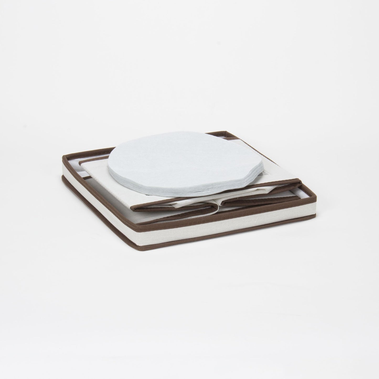 Household Essentials Dinner Plate Storage Box, Strong Frame and Handles, Windowed Panel, Fully Removable Lid, Stackable and Foldable, Perfect for Preserving Your Dinnerware